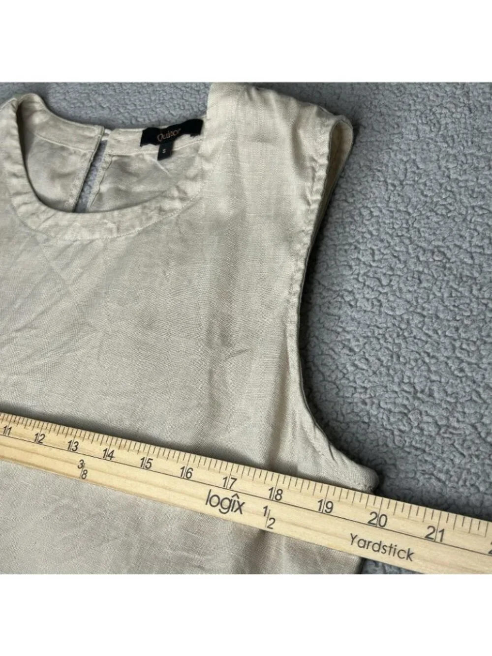 Quince Tank Top Womens Small Beige Linen Sleeveless Shell Blouse Top Summer - Picture 7 of 9